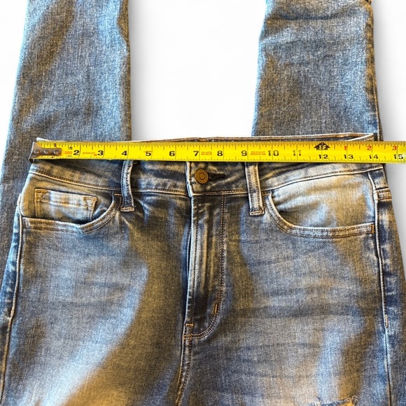 Flying Monkey High Rise Skinny Jeans Women’s 28 Distressed Light Wash Stretch - Picture 3 of 5